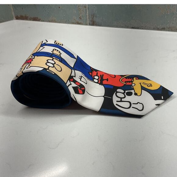 Dilbert & Gang Comic Strip Soft Wear Blue Mens Neck Tie 100% Polyester - Picture 2 of 6